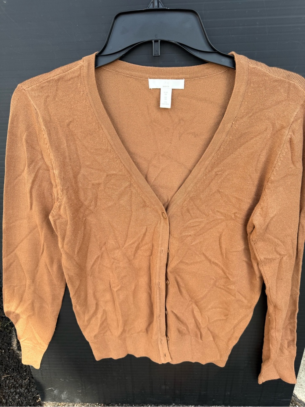 H&M Women's Button-Front V-Neck Cardigan - Camel Brown